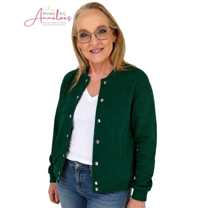 Enjoy Bomber jasje bloem borduring416136 - Groen Bottle Enjoy Bomber jasje bloem borduring416136 - Groen Bottle
